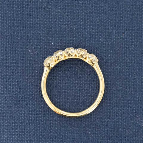 1.44ctw Old Mine Cut Diamond 5-Stone Band