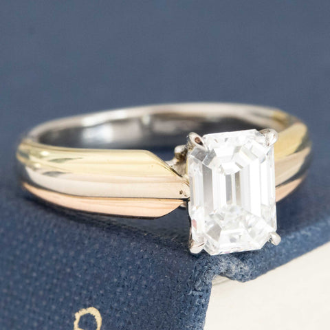 1.45ct Emerald Cut Diamond Wedding Set by Cartier