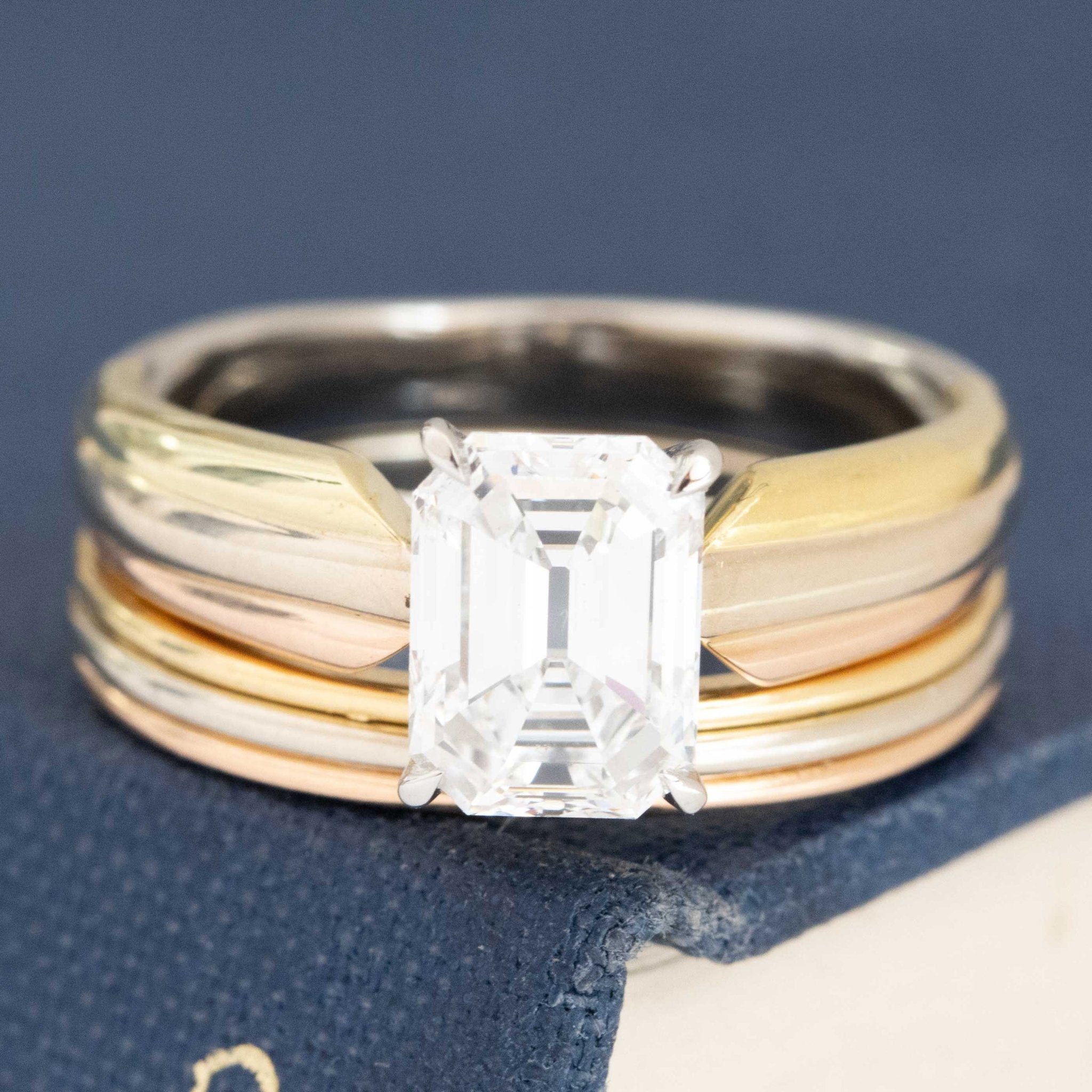 1.45ct Emerald Cut Diamond Wedding Set, by Cartier, GIA D VVS