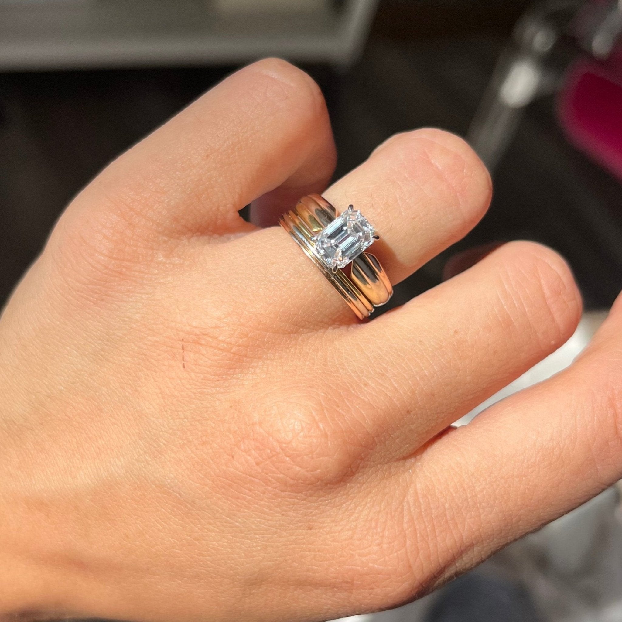 1.45ct Emerald Cut Diamond Wedding Set by Cartier