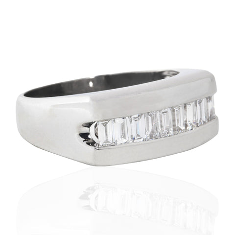 1.45ctw Vintage Baguette Cut Diamond Channel Band