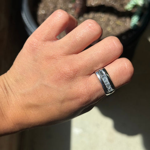 1.45ctw Vintage Baguette Cut Diamond Channel Band