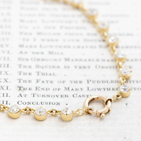14.69ctw Old European Cut Diamond Riviere/Tennis Necklace