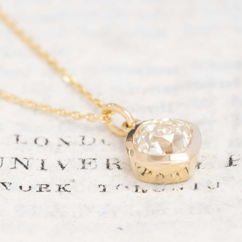1.46ct Askew Old Mine Cut Diamond Bezel Pendant
