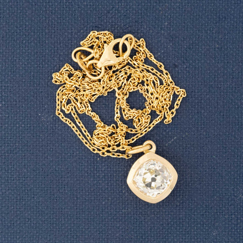 1.46ct Askew Old Mine Cut Diamond Bezel Pendant