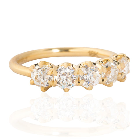 1.46ctw Old European Cut Diamond 5-Stone Band