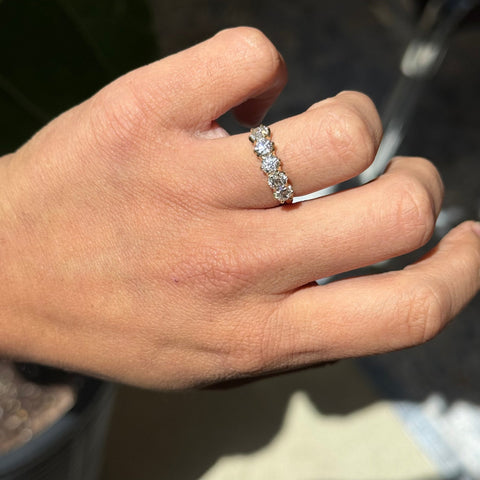 1.46ctw Old European Cut Diamond 5-Stone Band
