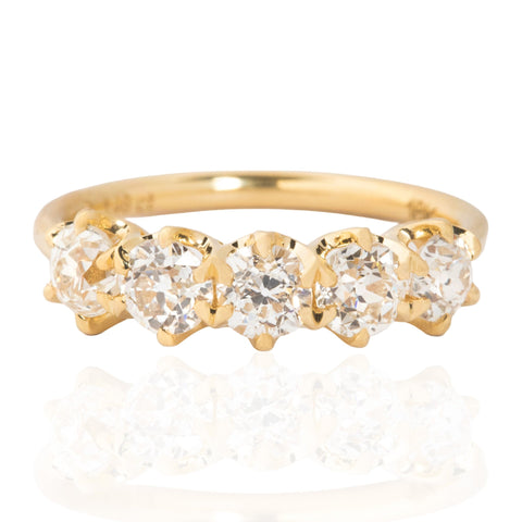 1.46ctw Old European Cut Diamond 5-Stone Band