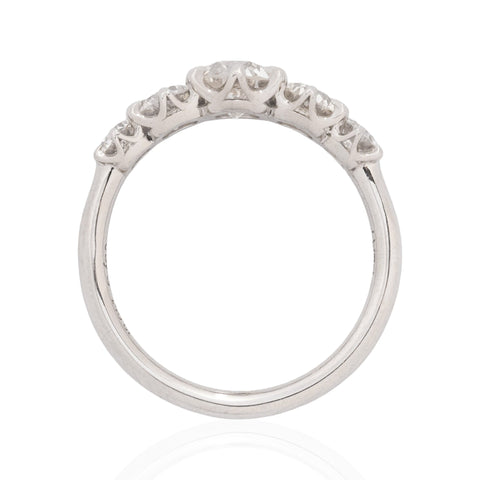 1.46ctw Old European Cut Diamond Graduated 5-Stone Band