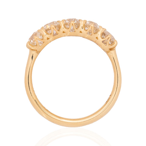 1.46ctw Old European Cut Diamond 5-Stone Band