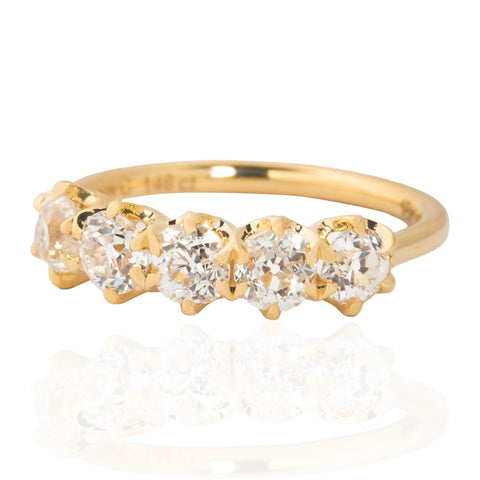 1.46ctw Old European Cut Diamond 5-Stone Band