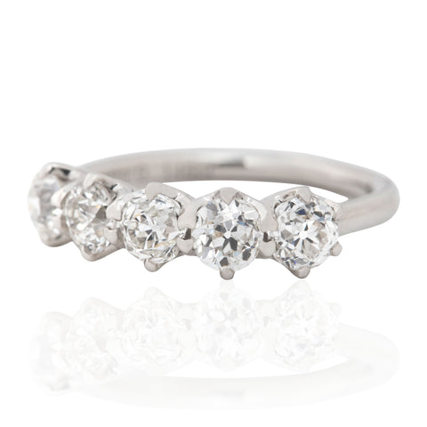 1.46ctw Old European Cut Diamond 5-Stone Band