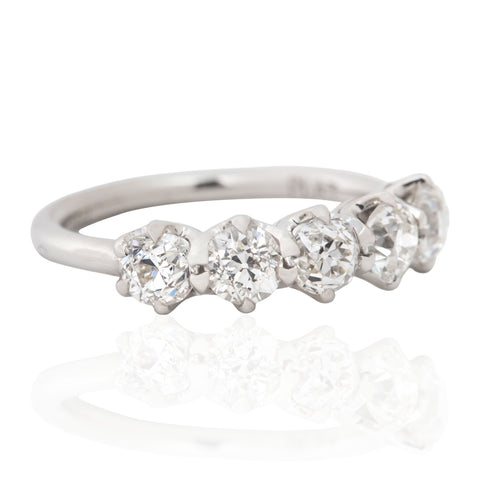 1.46ctw Old European Cut Diamond 5-Stone Band