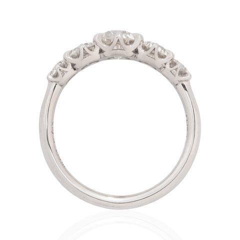 1.46ctw Old European Cut Diamond Graduated 5-Stone Band