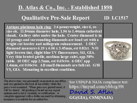 1.47ctw Old European Cut Cluster Ring