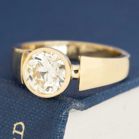1.48ct Old European Cut Diamond Bezel Solitaire, GIA