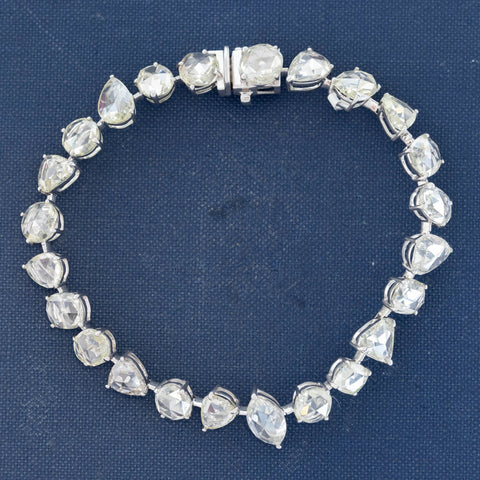 15.00ctw Mixed Rose Cut Diamond Bracelet