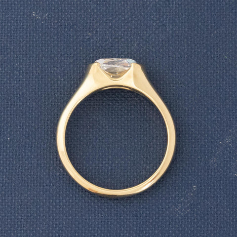 1.50ct Cushion Cut Diamond Half-Bezel Solitaire