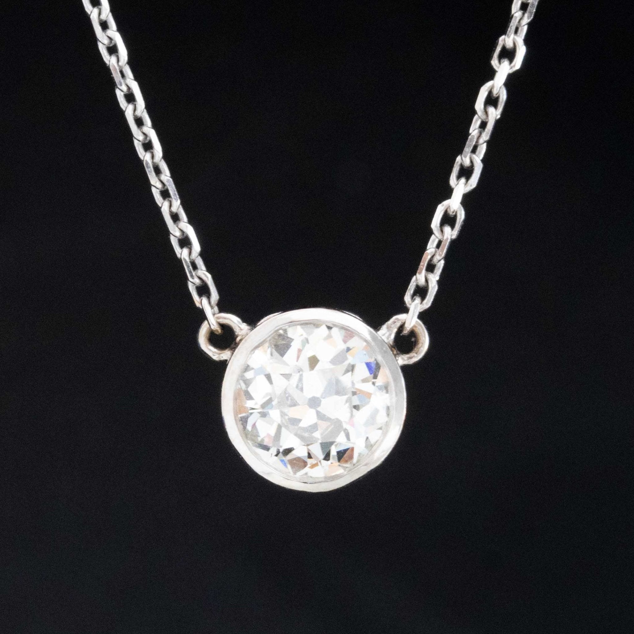 1.50ct Old European Cut Diamond Bezel Pendant