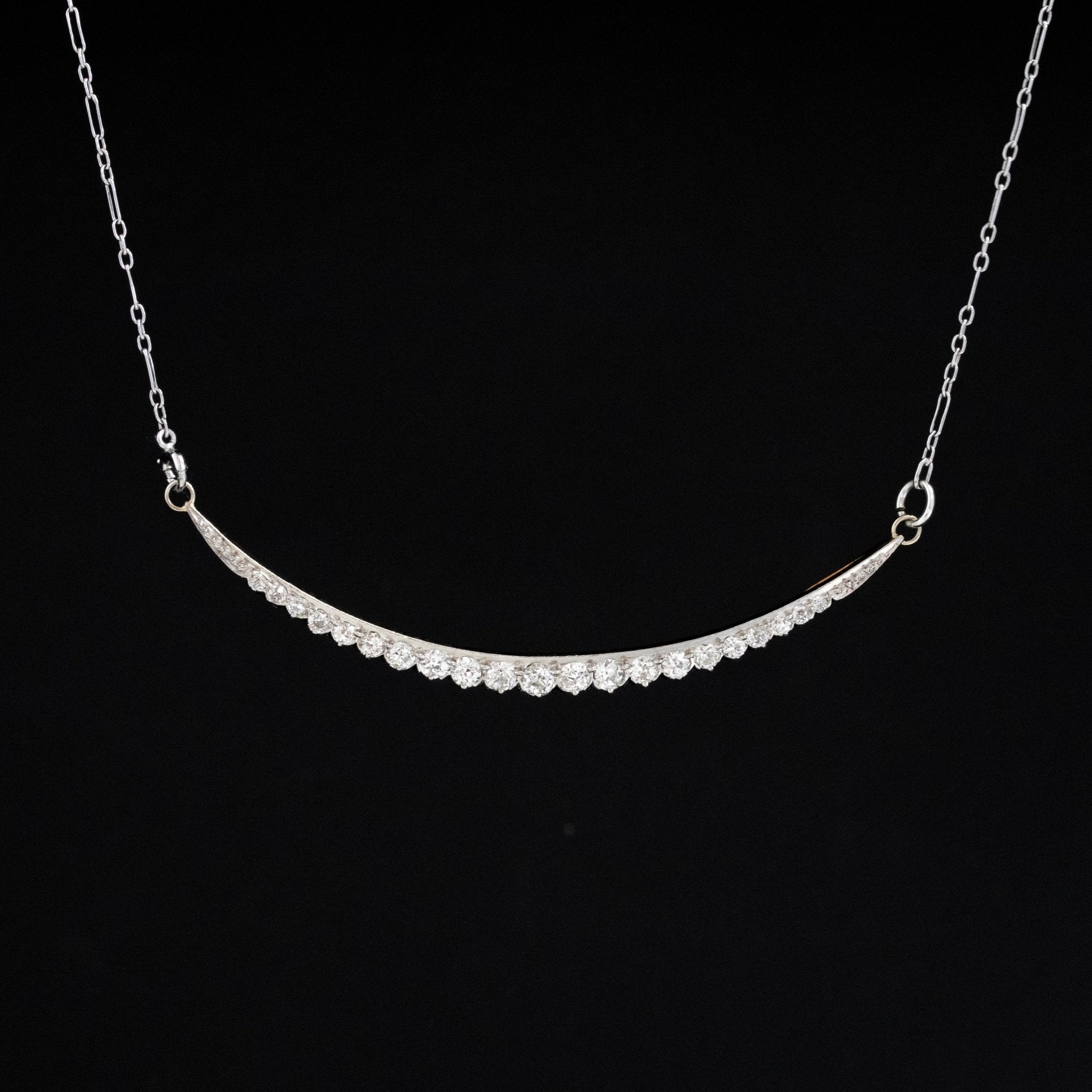 1.50ctw Antique Diamond Crescent Pendant
