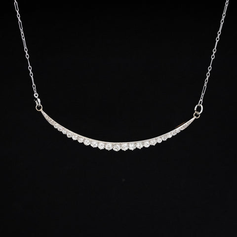 1.50ctw Antique Diamond Crescent Pendant