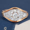 1.50ctw antique old mine cut diamond domed cluster ring, 14K yellow and white gold