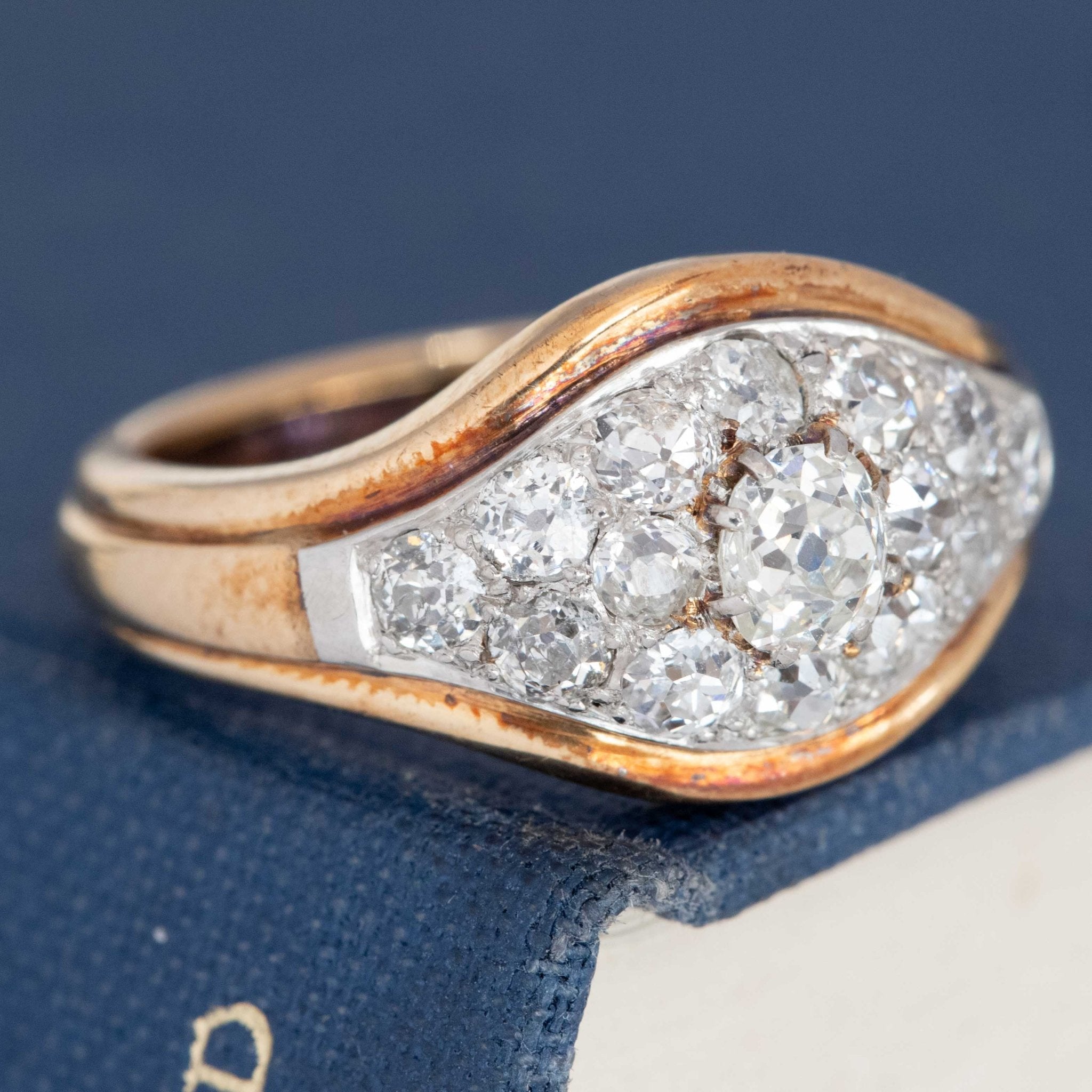 1.50ctw Antique Old Mine Cut Diamond Cluster Ring