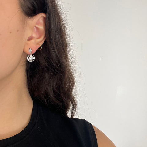 1.17ctw Old European Cut Diamond Drop Earrings