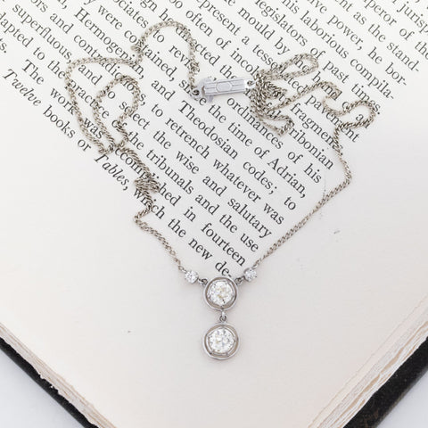1.50ctw Old Mine Cut Diamond Drop Pendant