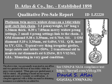 1.50ctw Old Mine Cut Diamond Drop Pendant