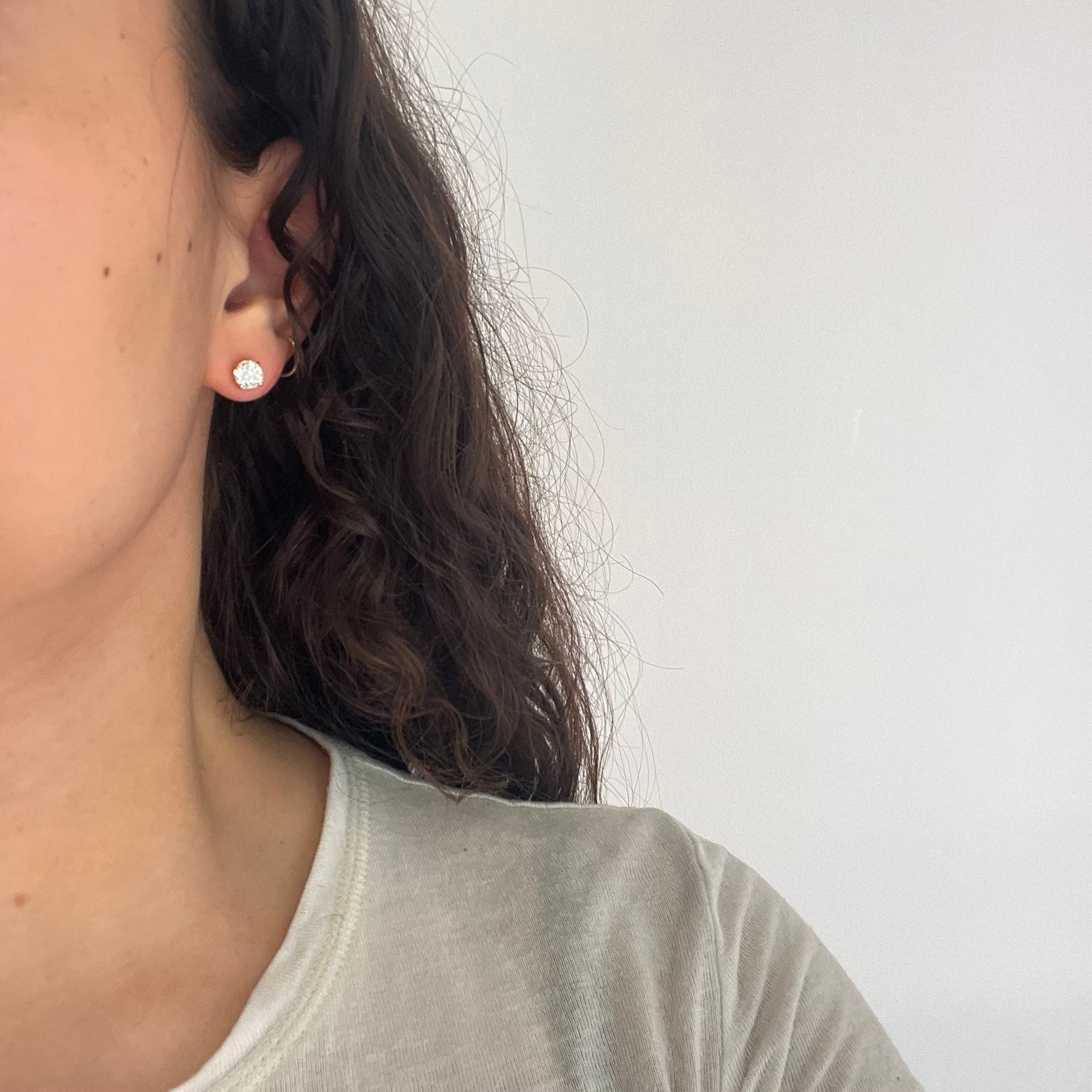 1.50ctw Old Mine Cut Diamond Stud Earrings