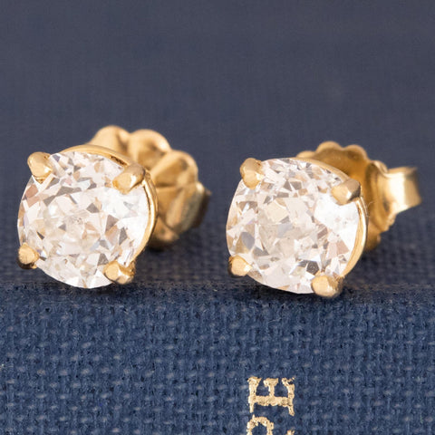 1.50ctw Old Mine Cut Diamond Stud Earrings