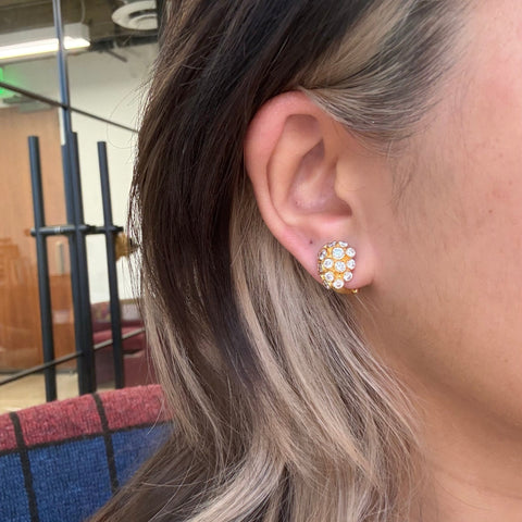 1.50ctw Round Brilliant Cut Diamond Cluster Earrings, by Gurhan
