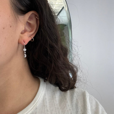 2.00ctw Vintage Briolette Cut Diamond Drop Earrings