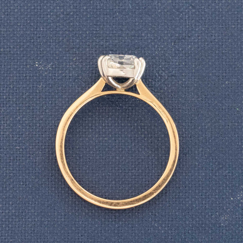 1.51ct Elongated Old Mine Cut Diamond Solitaire, GIA E SI1