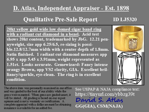 1.51ct Radiant Cut Diamond Cigar Ring