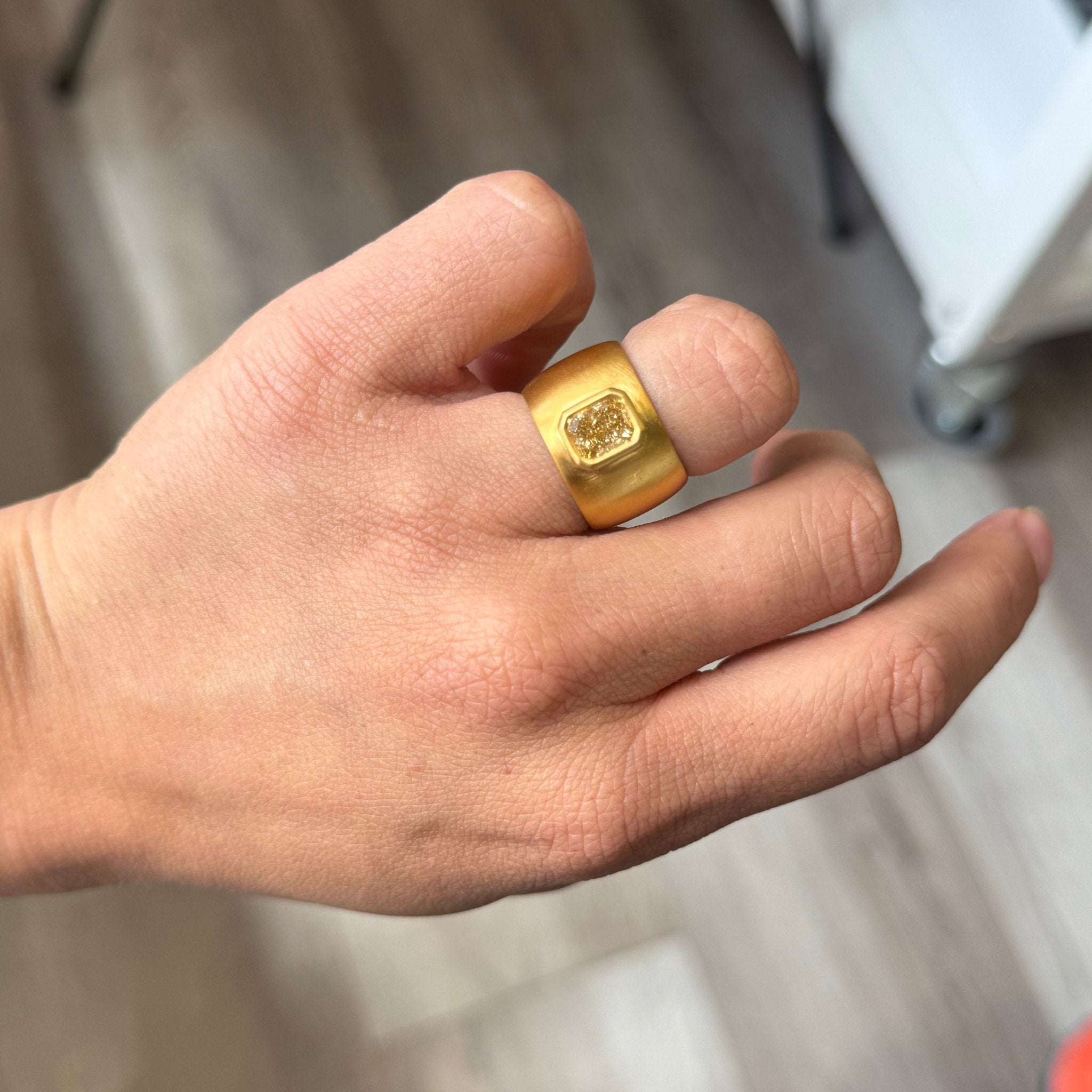 1.51ct Radiant Cut Diamond Cigar Ring
