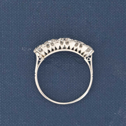 1.51ctw Antique Old European Cut Diamond Graduated 5-Stone Band