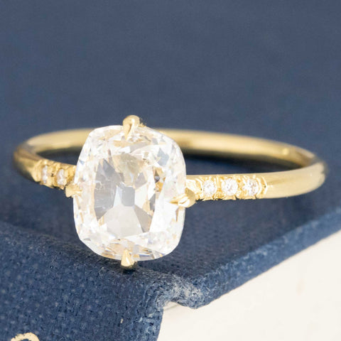 1.52ct Cushion Cut Diamond Solitaire, GIA F
