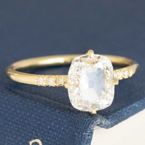 1.52ct Cushion Cut Diamond Solitaire, GIA F