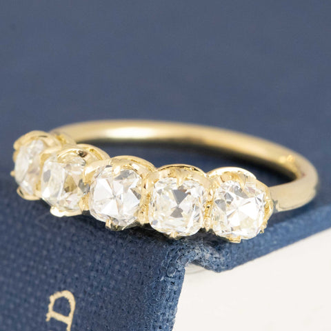 1.52ctw Old Mine Cut Diamond 5-Stone Band