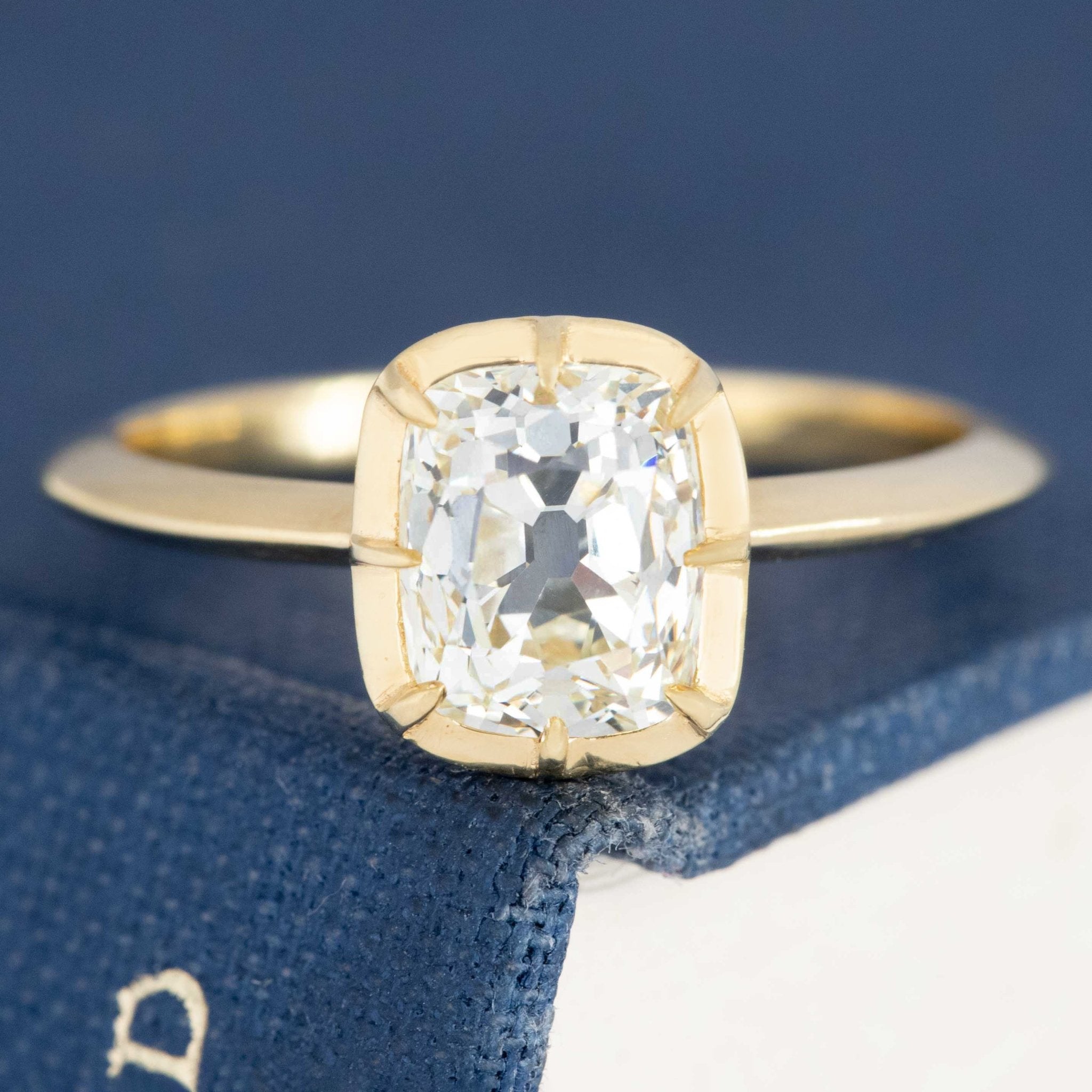 1.53ct Old Mine Cut Diamond Collet Solitaire, GIA N SI1