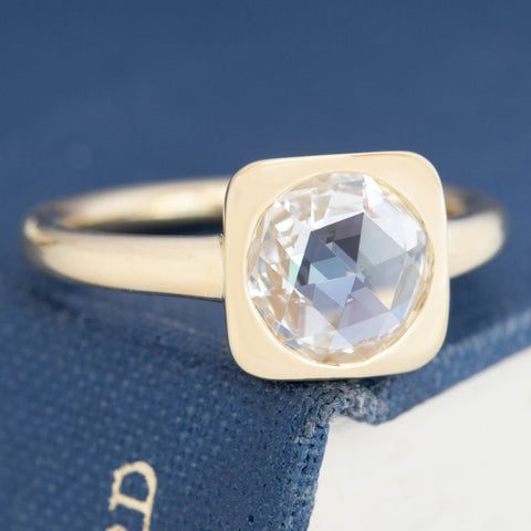1.53ct Round Rose Cut Diamond Frame Ring, GIA G VS1