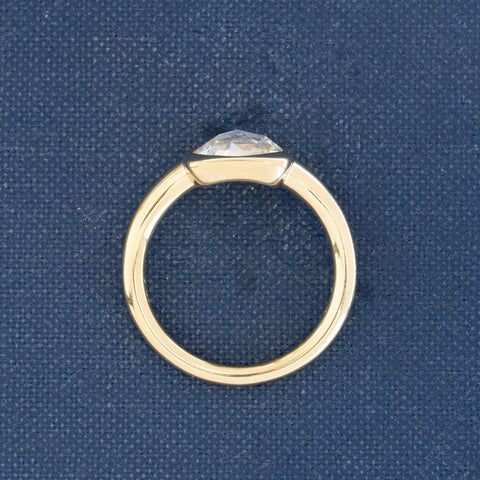 1.53ct Round Rose Cut Diamond Frame Ring, GIA G VS1