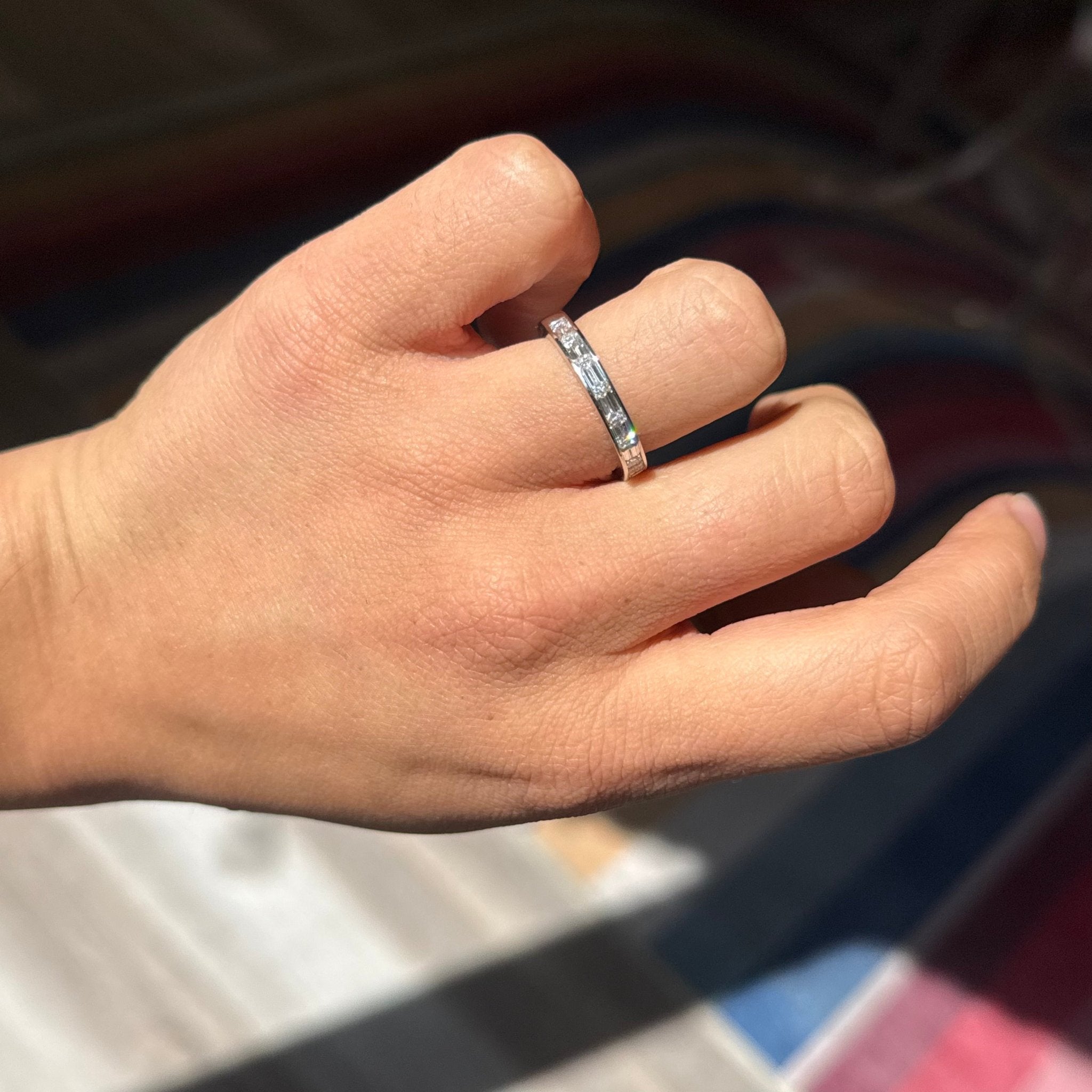 1.53ctw Emerald Cut Diamond Half-Eternity Band