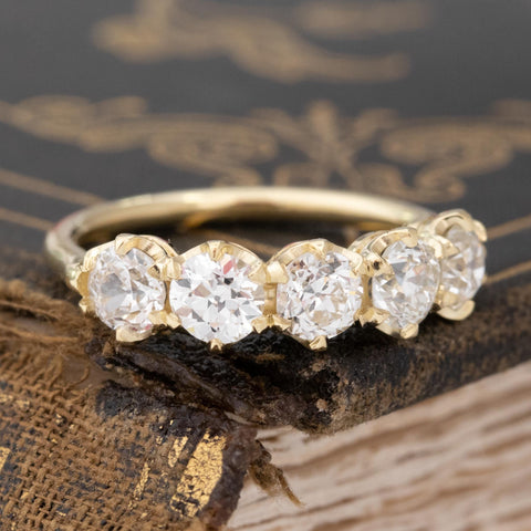1.53ctw Old European Cut Diamond 5-Stone Band