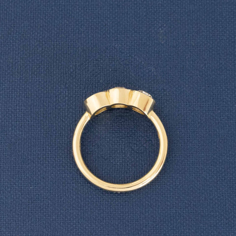 1.53ctw Old European Cut Diamond Trilogy Ring
