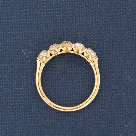 1.53ctw Old Mine Cut Diamond 5-Stone Band