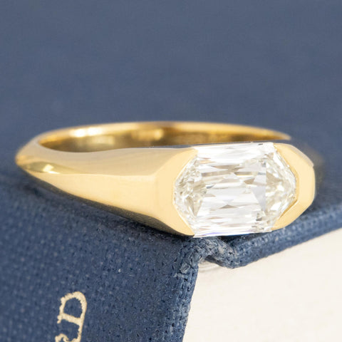 1.54ct Criss Cut Diamond Half-Bezel Solitaire