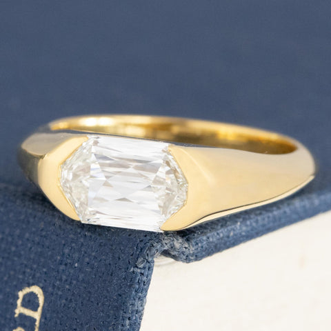 1.54ct Criss Cut Diamond Half-Bezel Solitaire